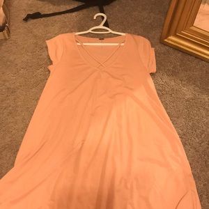 T shirt dress with crisscross